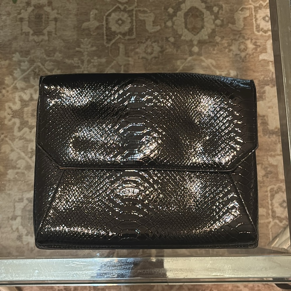 Black Vinyl Clutch Purse